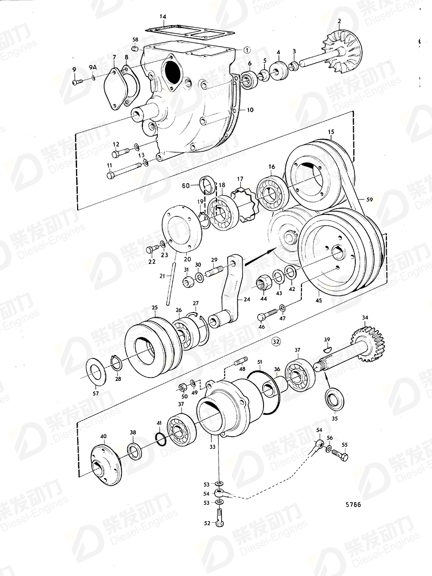 volvo penta V-belt pulley 837710 Drawing volvo penta V-belt pulley 837710 Drawing